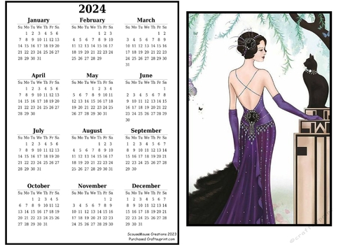 2024 calendar The Diva and the Cat