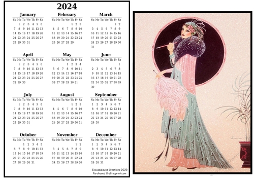2024 calendar The Pink Fan