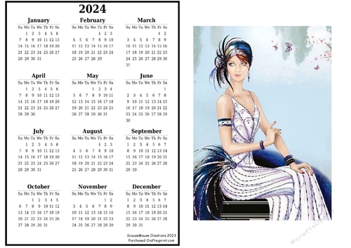 2024 calendar The shy smile