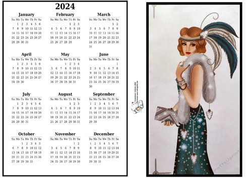 2024 calendar Turquoise Beauty