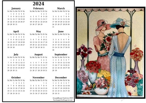 2024 calendar Flower Shopping