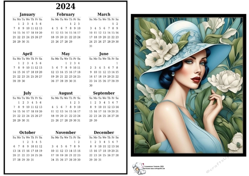 2024 calendar Beauty in Blue 2