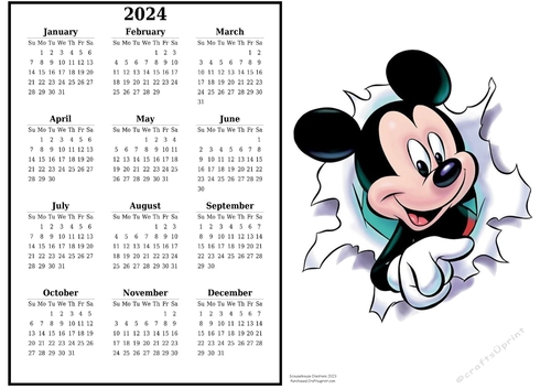 2024 calendar Break Our Mickey