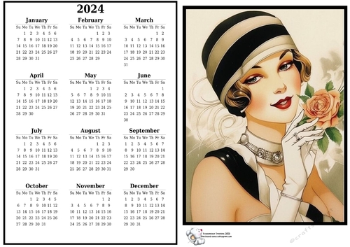 2024 calendar Lovely in Orange