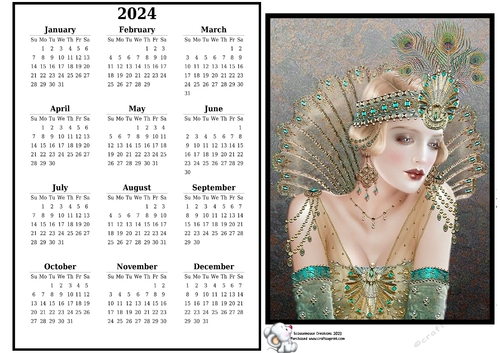 2024 Calendar Peacock Headdress