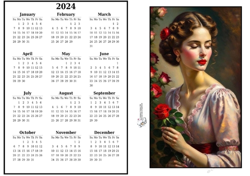 2024 calendar Take time to smell the Roses 2