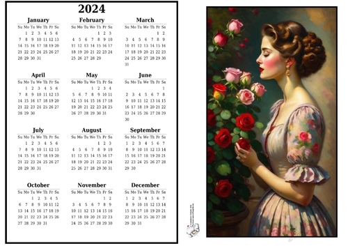 2024 calendar Take time to smell the Roses  