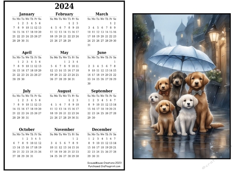 2024 calendar Under my Umbrella ella