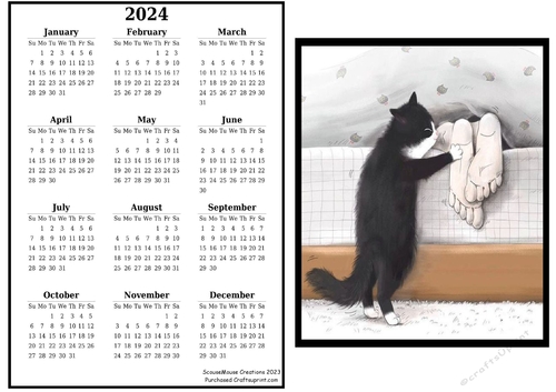 2024 calendar Wakey Wakey