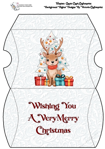 A Christmas Deer Pillow Box  Merry Christmas