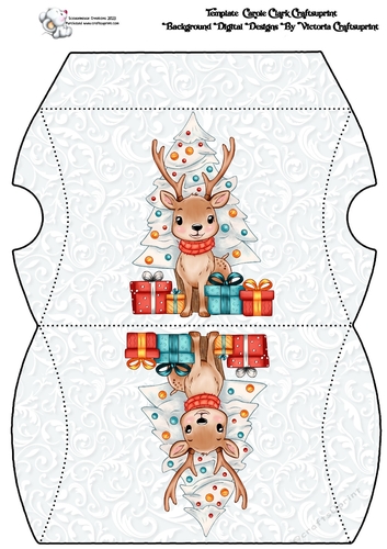 A Christmas Deer Pillow Box  No Greeting