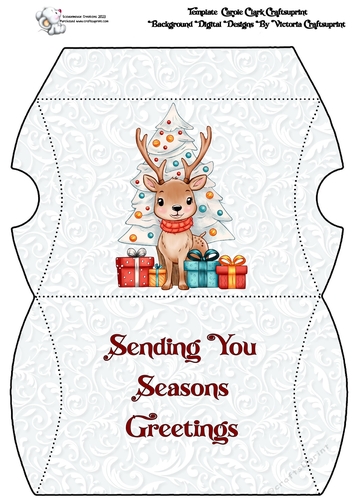 A Christmas Deer Pillow Box  Seasons Greetings