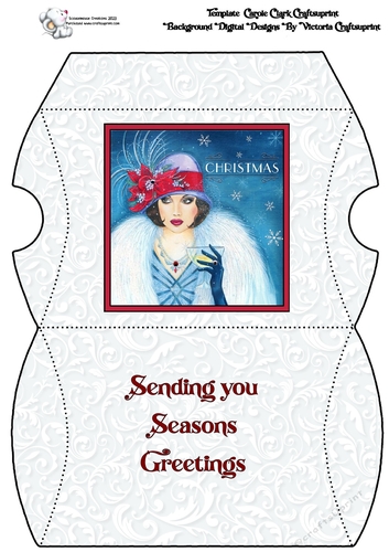Art Deco Lady 2 Pillow Box Seasons Greetings