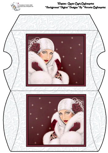 Art Deco Lady Pillow Box no Greeting