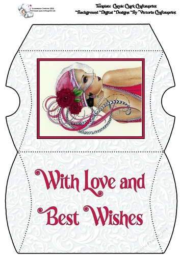 Art Deco Lady 3 Pillow Box With Love and Best Wishes