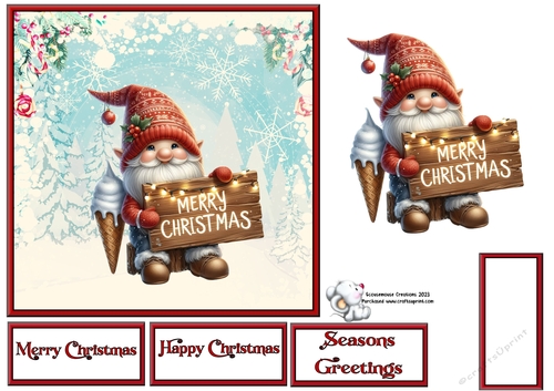 Gnome with Merry Christmas Sign 2