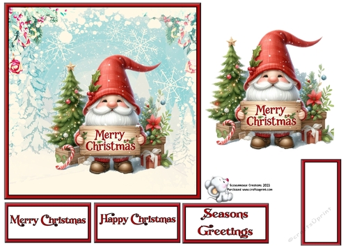 Gnome with Merry Christmas Sign 4