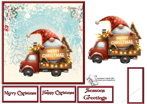 Merry Christmas Truck Gnome