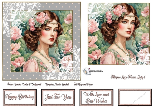 Filigree Lace Frame Lady 1