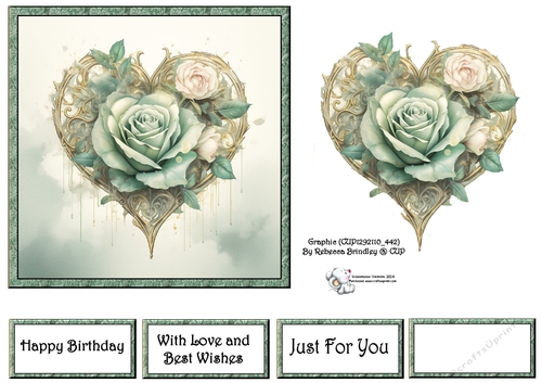 Green Rosy Heart 2