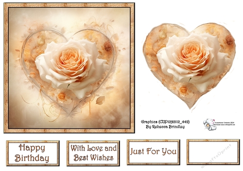 Rosey Heart in Peach  (Mix 1) 1