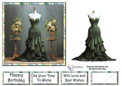 Elegant Frocks and Florals Green Mix 1