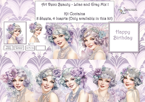 Art Deco Beauty - Lilac and Gray