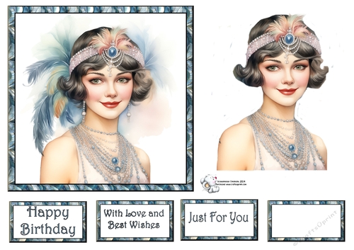 Art Deco Beauty - Blue and Peach (Mix 1) 1