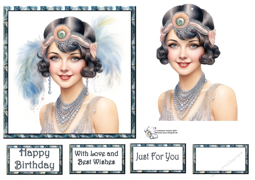 Art Deco Beauty - Blue and Peach (Mix 1) 2