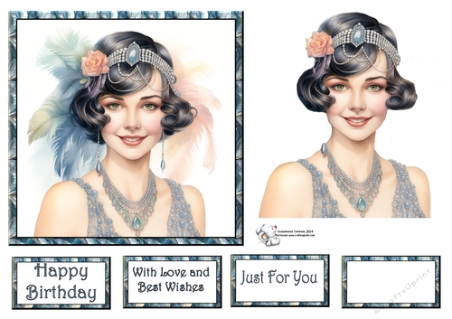 Art Deco Beauty - Blue and Peach (Mix 1) 3