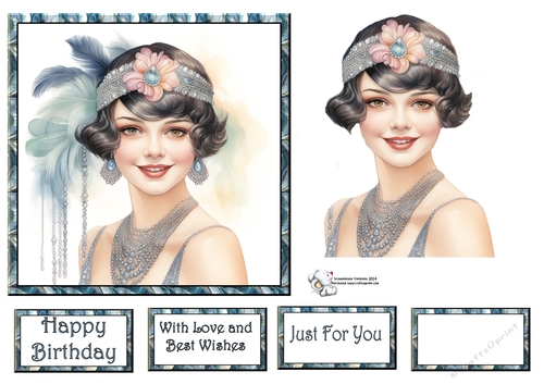 Art Deco Beauty - Blue and Peach (Mix 1) 4