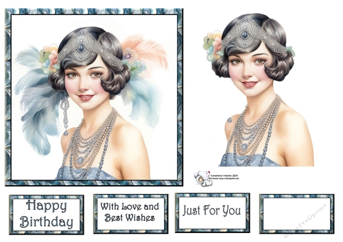Art Deco Beauty - Blue and Peach (Mix 1) 5