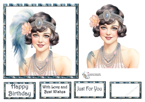 Art Deco Beauty - Blue and Peach (Mix 1) 6