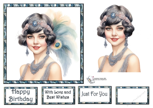 Art Deco Beauty - Blue and Peach (Mix 1) 7