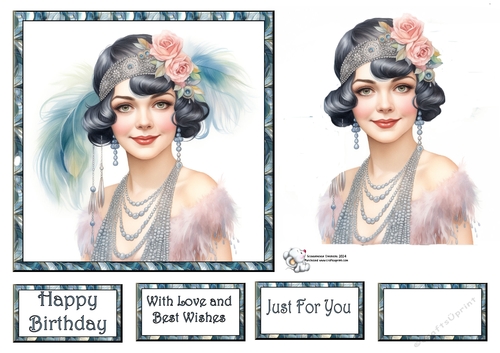 Art Deco Beauty - Blue and Peach (Mix 1) 8