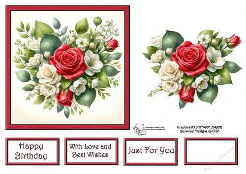 Red Flower Heart Arrangement