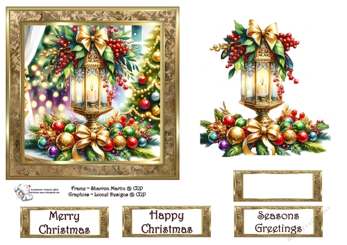 Christmas gold lantern 2