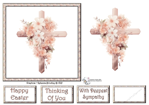 Cross with Florals in Blush  (Mix 1) 1
