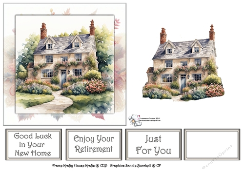 Cottage in a Floral Frame 1
