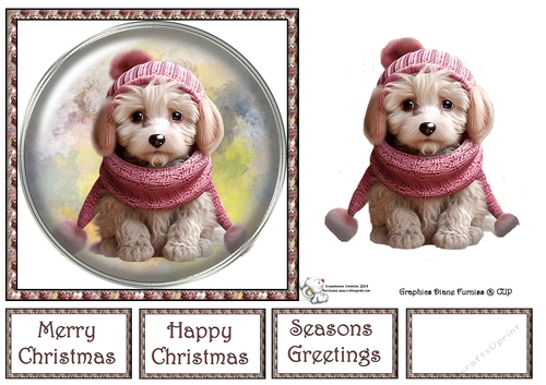 Cute Puppy Glass Buttons 1