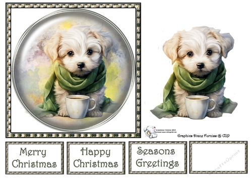 Cute Puppy Glass Buttons 2