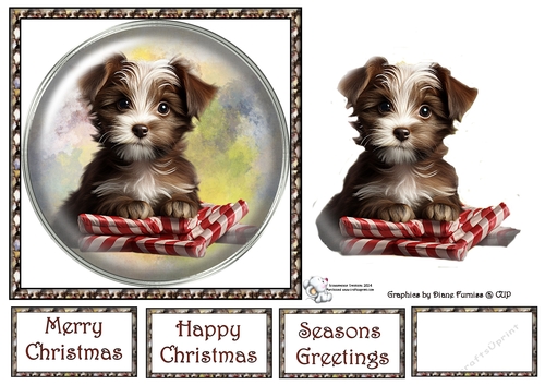 Cute Puppy Glass Buttons 4