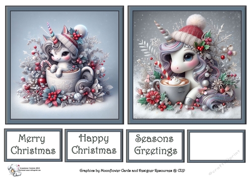 Winter Hot Chocolate Unicorn Toppers