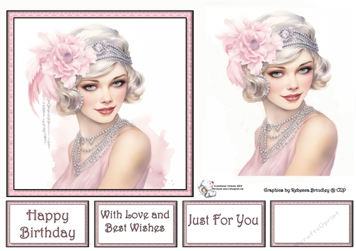 Art Deco Beauty - Pink and White (Mix 2) 6