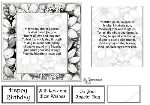  Grey & White Floral Mats  Birthday Verse 1