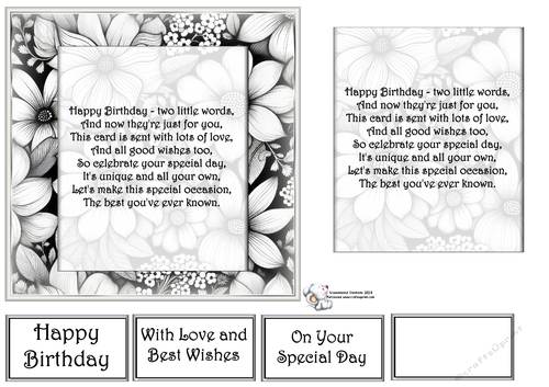  Grey & White Floral Mats  Birthday Verse 2