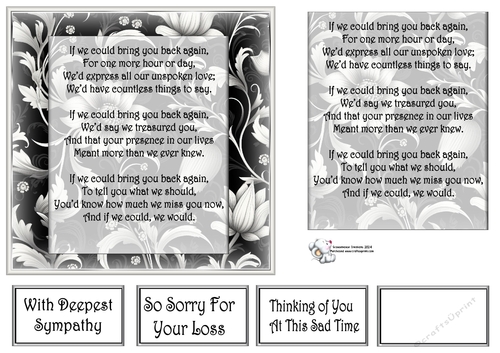  Grey & White Floral Mats  2 With Sympathy verse 1