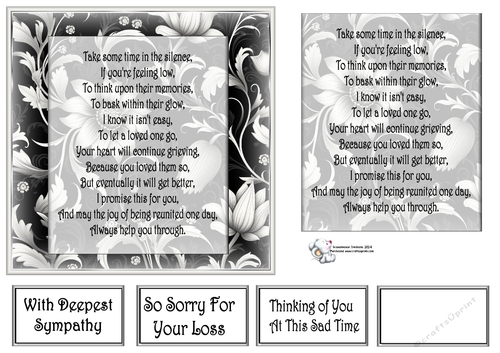  Grey & White Floral Mats  2 With Sympathy verse 2