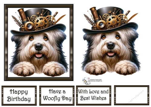 Peeking Steampunk Dog