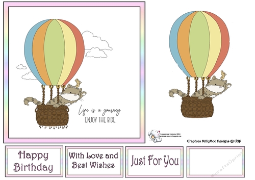Card Fronts A Ballooning Cat